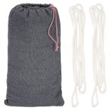 Dupla függőágy 200 kg-os kerti hintaszék 200x150 cm sötétszürke