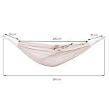 Dupla függőágy 200x150cm kerti hintaszék 200kg krém