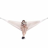 Dupla függőágy 200x150cm kerti hintaszék 200kg krém