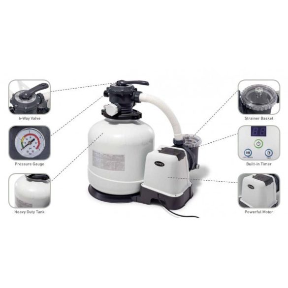 Intex homokszűrő szivattyú Krystal Clear 6000 l/h modell SX2100 26646