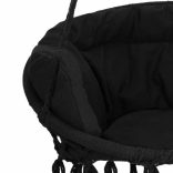 Kerti függőszék párnával rojtokkal Fekete / Szürke