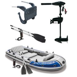    Intex szett , gumicsónak Excursion 5 + Elektromos csónakmotor 40lbs + motortartó 